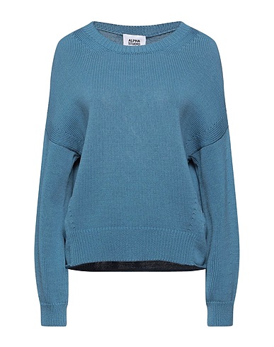 ALPHA STUDIO Sweater Slate blue 100% Cotton