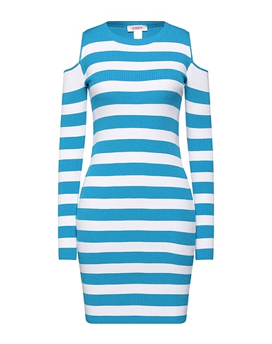 KONTATTO Short dress Azure 69% Viscose, 29% Acrylic, 2% Elastane
