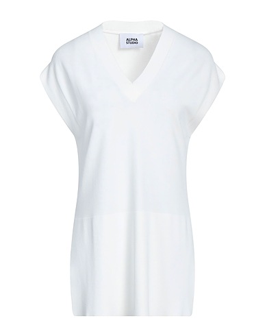 ALPHA STUDIO Sweater White 65% Viscose, 35% Nylon