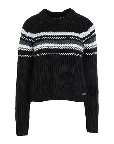 SUPERDRY Pullover Nero 80% Lana d'agnello, 20% Nylon