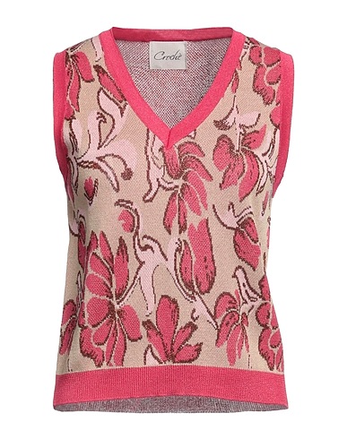 CROCHÈ Sleeveless sweater Fuchsia 86% Viscose, 8% Polyamide, 3% Metallic fiber, 3% Nylon