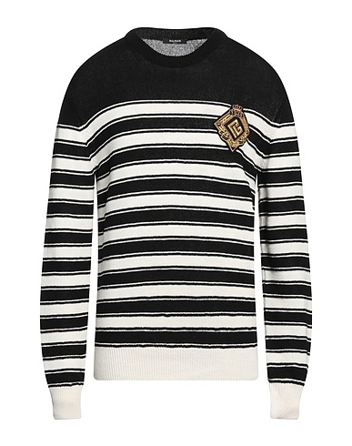 BALMAIN Jumper Black 35% Cotton, 33% Virgin Wool, 32% Polyamide, Elastane, Polyester
