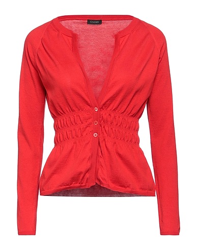 CRUCIANI Cardigan Red 96% Cotton, 4% Lycra®