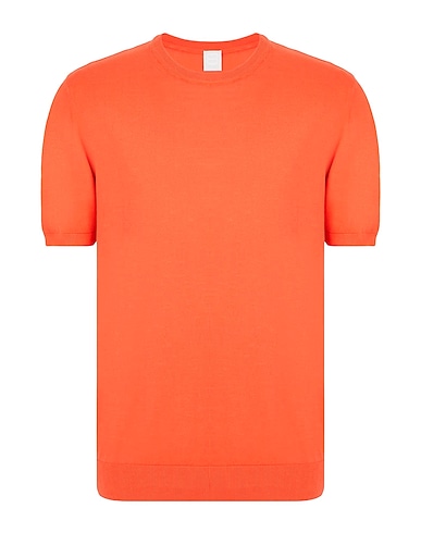8 by YOOX Jumper ORGANIC-COTTON REGULAR-FIT KNIT T-SHIRT
 Orange 100% Organic cotton