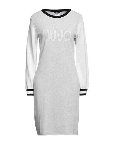 LIU •JO Kurzes Kleid Grau 100% Viskose, Nylon, Polyester, Metallfaser