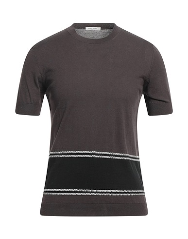 PAOLO PECORA Jumper Dark brown 100% Cotton