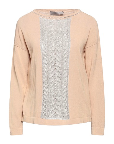 D.EXTERIOR Jumper Beige 71% Cotton, 18% Polyamide, 9% Linen, 1% Polyester, 1% Metallic Polyester