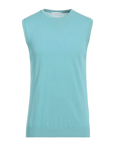 DANIELE FIESOLI Maglia Gilet Turchese 100% Cotone