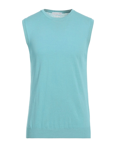 DANIELE FIESOLI Sleeveless sweater TURCHESE 100% Cotton