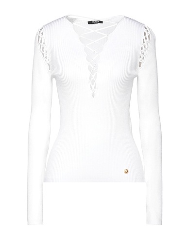 BALMAIN Pullover Weiß 82% Viskose, 16% polybutylen, 2% Polyamid