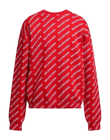 BALENCIAGA Sweater Red 40% Cotton, 27% Wool, 22% Polyester, 10% Polyamide, 1% Elastane