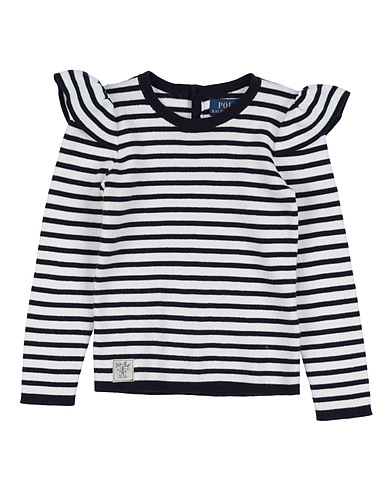 POLO RALPH LAUREN Jumper PO W/RUFFLE-SWEATER-PULLOVER
 Midnight blue 100% Cotton