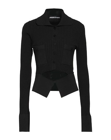 ANDREĀDAMO Cardigan Black 80% Viscose, 10% Polyester, 9% Polyamide, 1% Elastane