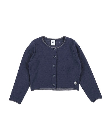 PETIT BATEAU Cardigan Midnight blue 68% Cotton, 32% Wool, Polyamide, Metallic fiber