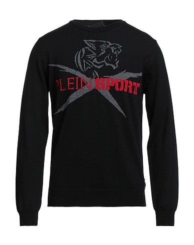 PLEIN SPORT Sweater Black 100% Merino Wool