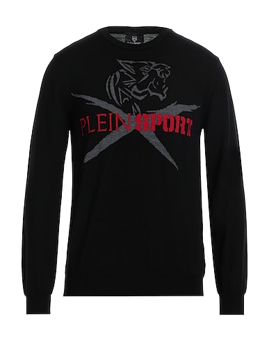 PLEIN SPORT Sweater Black 100% Merino Wool