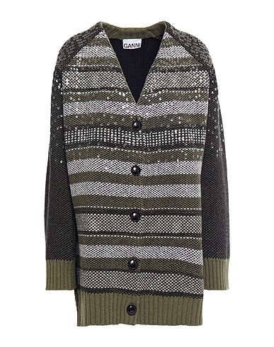 GANNI Cardigan Military green 80% Wool, 20% Polyamide