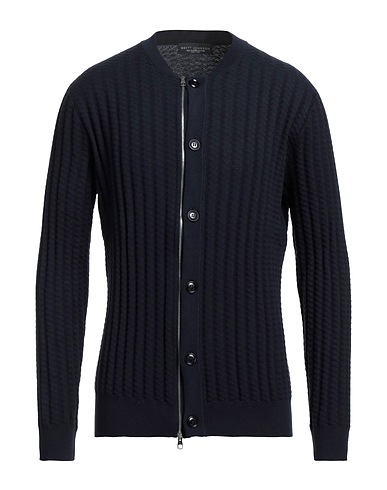 BRETT JOHNSON Cardigan Midnight blue 70% Cotton, 30% Cashmere