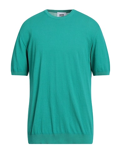 ALPHA STUDIO Jumper Emerald green 100% Cotton