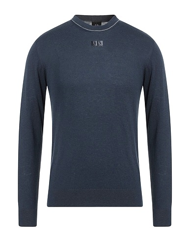 ARMANI EXCHANGE Pullover Blu notte 53% Cotone, 42% Viscosa, 5% Seta