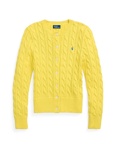 POLO RALPH LAUREN Cardigan Yellow 100% Cotton