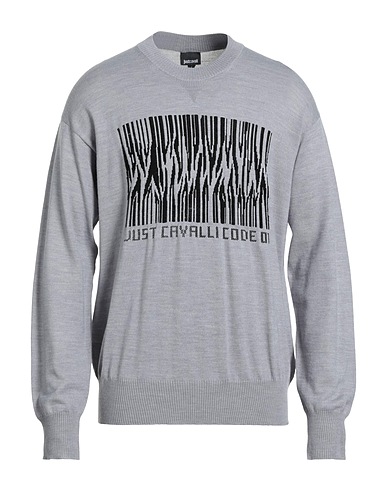 JUST CAVALLI Jumper Grey 49% Virgin Wool, 49% Acrylic, 2% Polypropylene