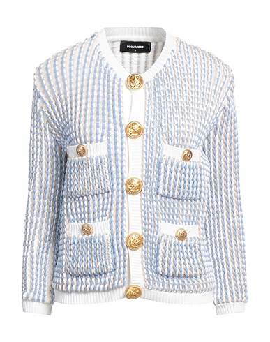 DSQUARED2 Cardigan Pastel blue 45% Cotton, 30% Polyamide, 18% Viscose, 7% Polyester