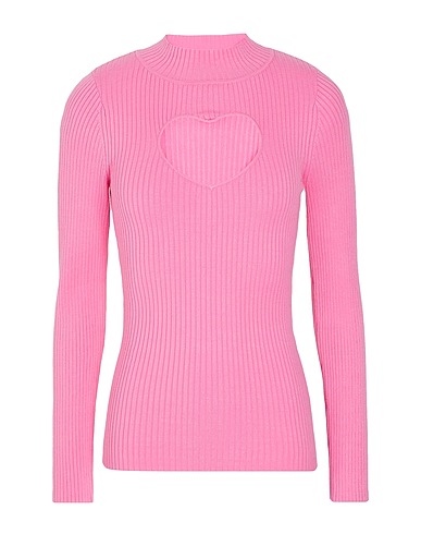 8 by YOOX Dolcevita HEART SHAPED CUT-OUT CREWNECK
 Rosa 72% Viscosa, 28% Poliammide riciclato