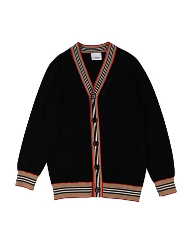 BURBERRY Cardigan Black 100% Wool, Polyamide, Elastane
