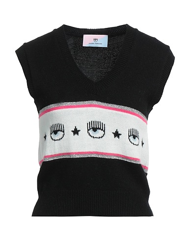 CHIARA FERRAGNI Sleeveless sweater Black 40% Viscose, 30% Polyamide, 25% Wool, 5% Cashmere