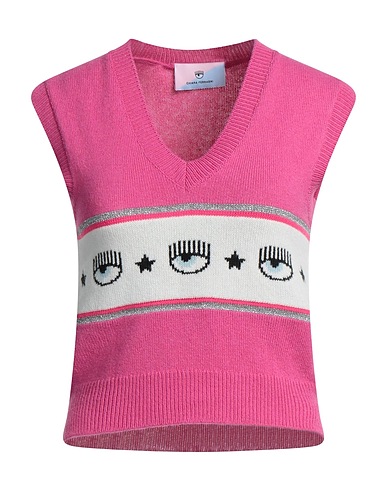 CHIARA FERRAGNI Sleeveless sweater Fuchsia 40% Viscose, 30% Polyamide, 25% Wool, 5% Cashmere