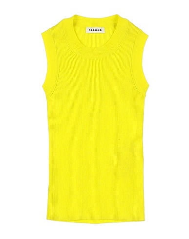 P.A.R.O.S.H. Sleeveless sweater Lime green 82% Cotton, 18% Polyester