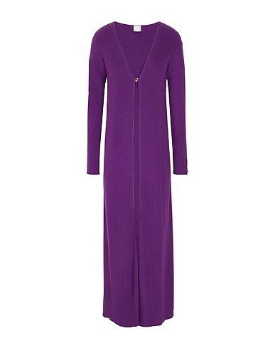 8 by YOOX Strickjacke COTTON BLEND LONG CARDIGAN Violett 70% Organische Baumwolle, 20% Recyceltes Polyamid, 10% Seide