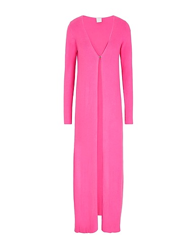 8 by YOOX Cardigan COTTON BLEND LONG CARDIGAN Magenta 70% Organic cotton, 20% Recycled polyamide, 10% Silk