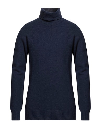 MACCHIA J Polo neck Navy blue 68% Wool, 32% Polyamide