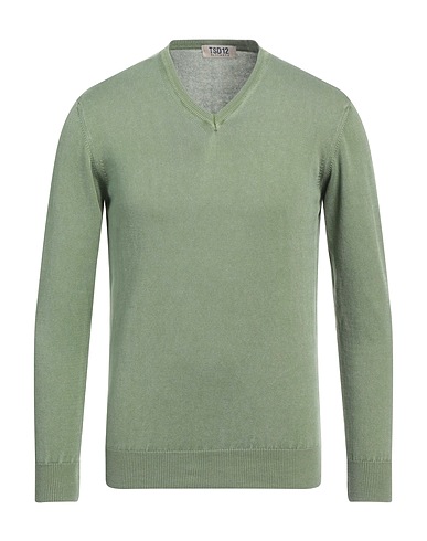 TSD12 Pullover Verde militare 100% Cotone