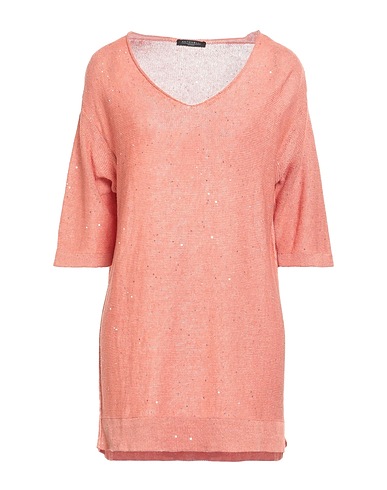 ANTONELLI Sweater Salmon pink 80% Linen, 16% Cotton, 4% Polyester