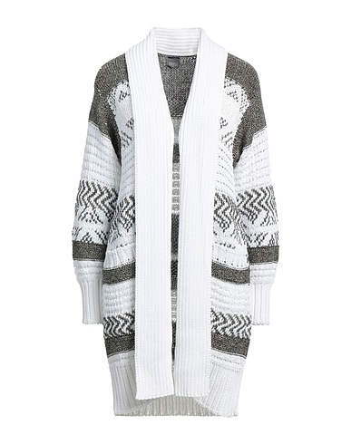 LORENA ANTONIAZZI Strickjacke Weiß 55% Baumwolle, 20% Polyester, 15% Leinen, 10% Viskose