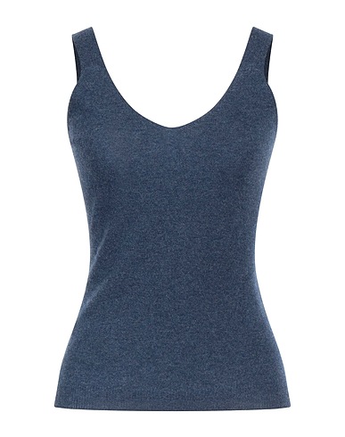 ROSSOPURO Top Blu navy 100% Cachemire