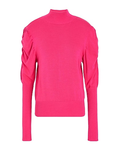8 by YOOX Turtleneck VISCOSE BLEND PUFF SHOULDER CREWNECK
 Fuchsia 70% Viscose, 28% Polyester, 2% Elastane