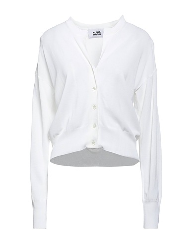 ALPHA STUDIO Cardigan White 96% Viscose, 4% Elastane