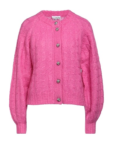 GANNI Cardigan Fuchsia 55% Mohair wool, 29% Polyamide, 16% Wool