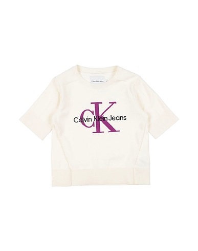 CALVIN KLEIN JEANS Pullover Bianco 100% Cotone