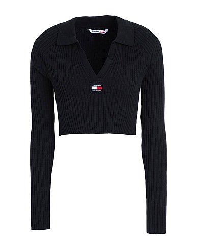 TOMMY JEANS Sweater Black 73% Polyester, 27% Polyamide