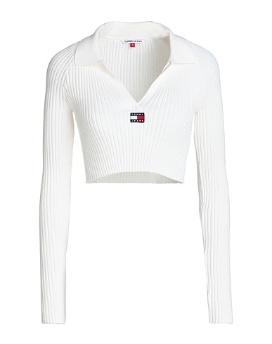 TOMMY JEANS Jumper White 73% Polyester, 27% Polyamide