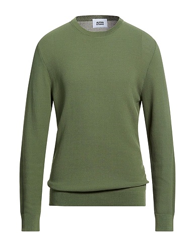 ALPHA STUDIO Pullover Vert militaire 57% Coton, 43% Polyamide