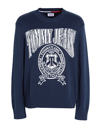 TOMMY JEANS Jumper Navy blue 100% Cotton