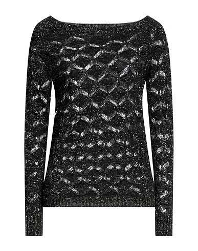 PINK MEMORIES Sweater Black 50% Cotton, 50% Acrylic, Metallic Polyester, Polyamide