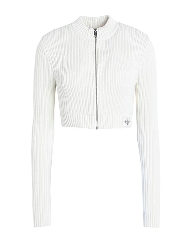 CALVIN KLEIN JEANS Strickjacke Off white 100% Baumwolle
