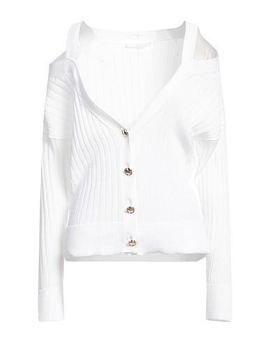 CARLA G. Cardigan White 100% Cotton